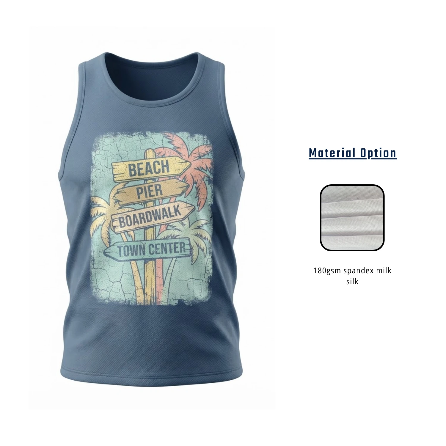 Sublimation Classic Tank Top – Custom 180GSM Spandex Milk Silk
