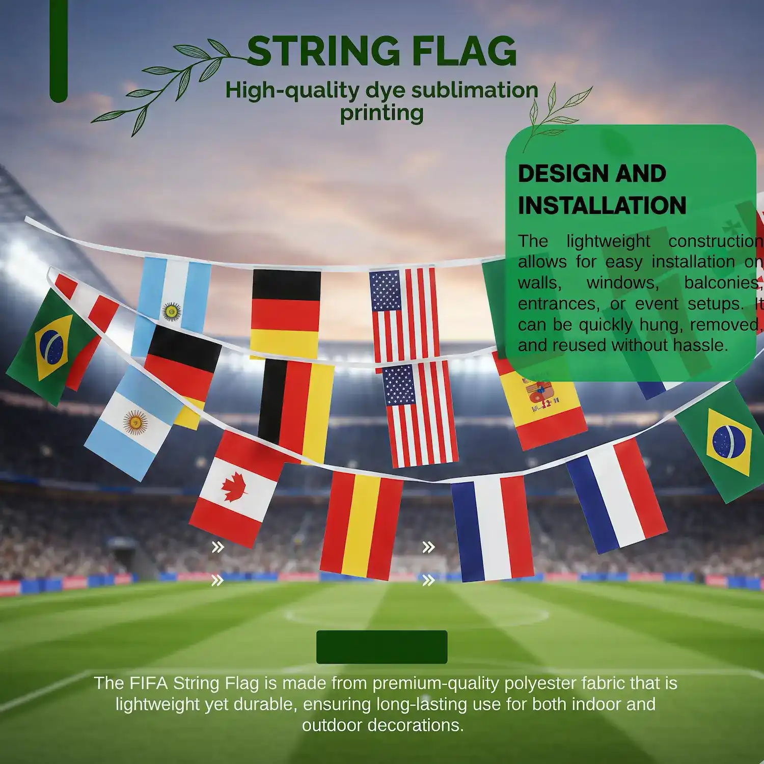 2026 FIFA World Cup National Team Polyester String Flag Banner - SKU:NPS-WCP-FAN-008