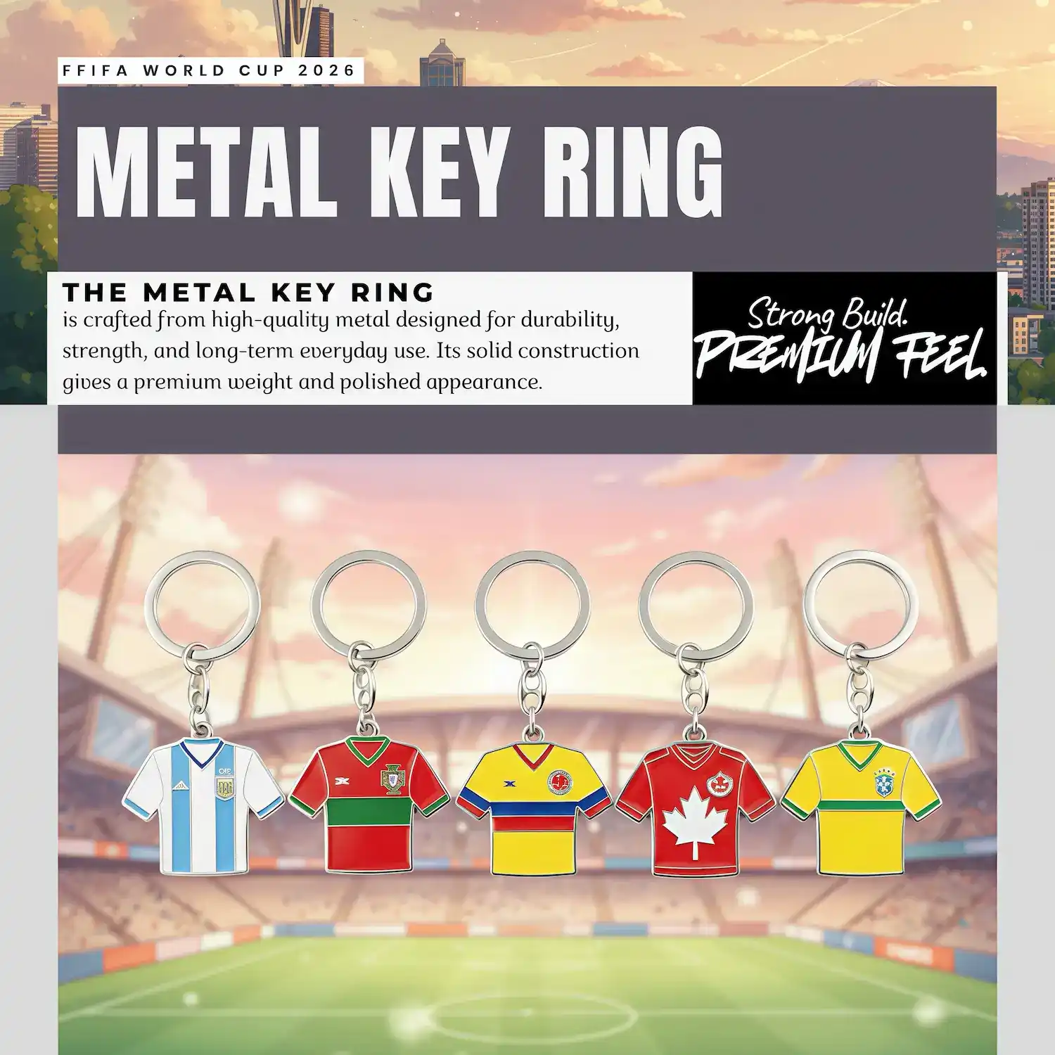2026 FIFA World Cup National Team Jersey Metal Key Ring Collection - SKU:NPS-WCP-FAN-016