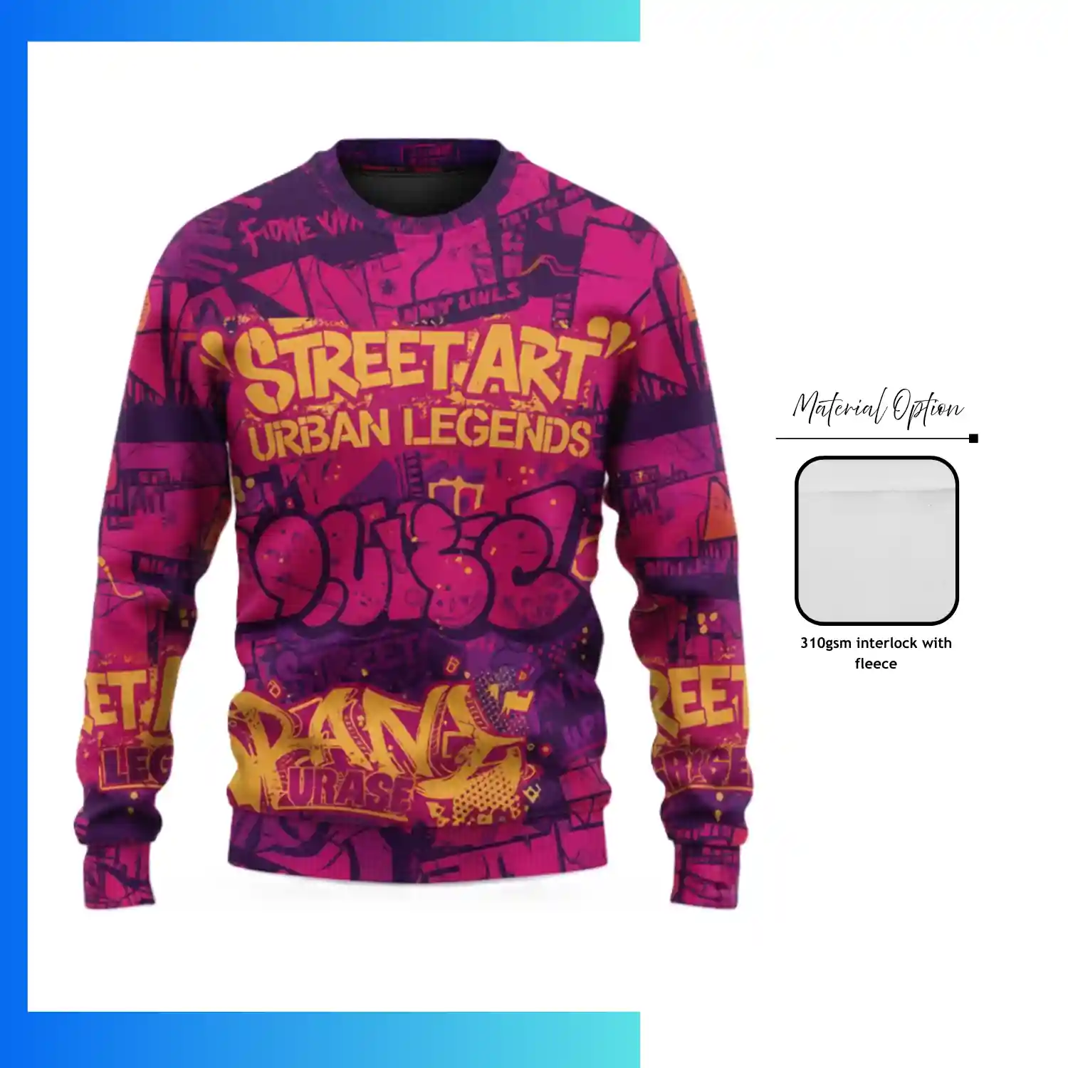 310G Fleece-Lined Crew Sweatshirt | Custom Sublimation Unisex