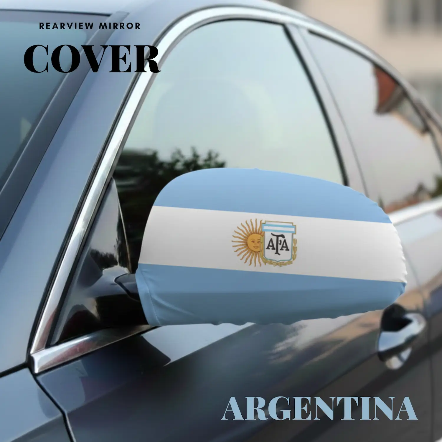 Argentina Flag Sublimation Rearview Mirror Cover-SKU: NPS-WCP-FAN-005