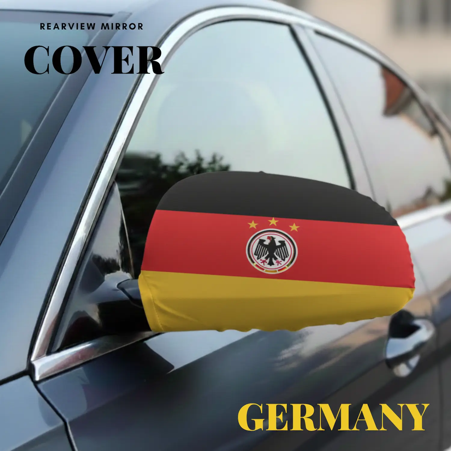 Germany Flag Sublimation Rearview Mirror Cover-SKU: NPS-WCP-FAN-005