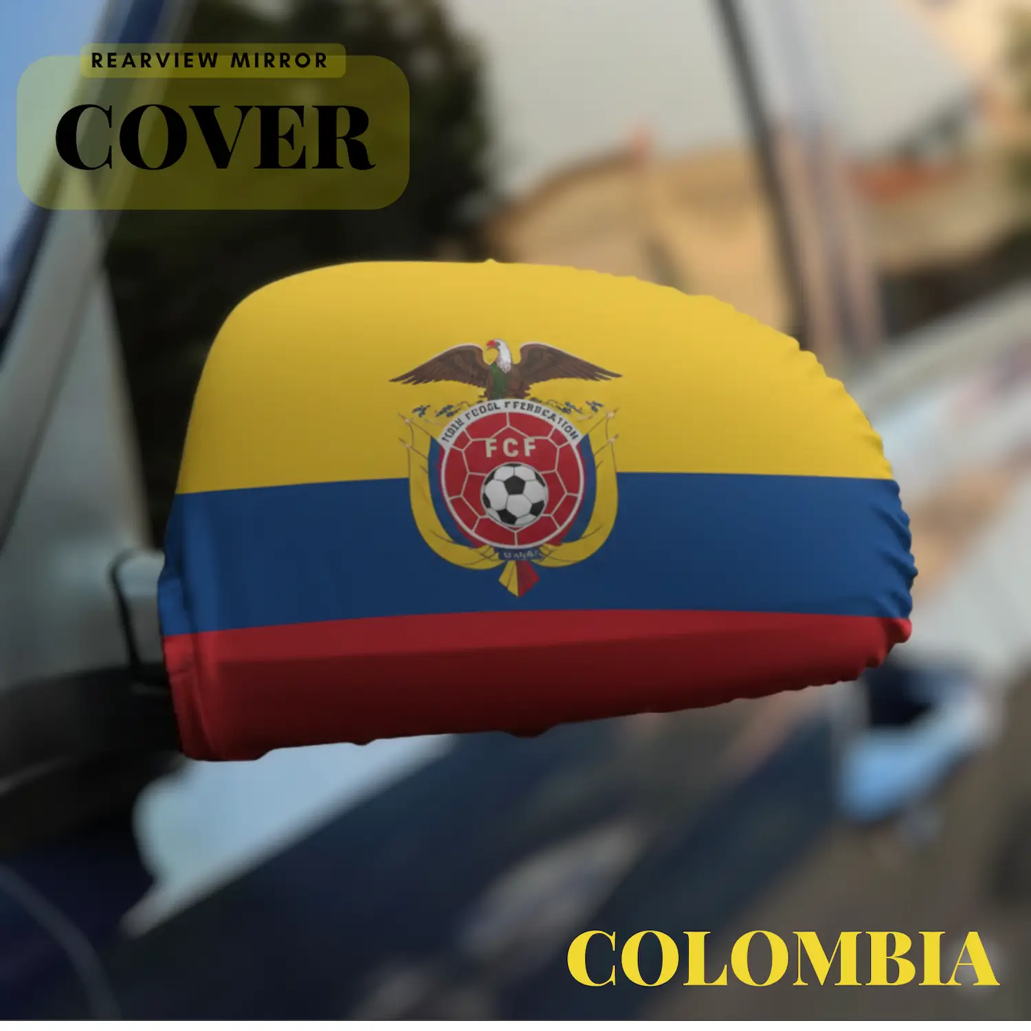 Colombia Flag Sublimation Rearview Mirror Cover-SKU: NPS-WCP-FAN-005