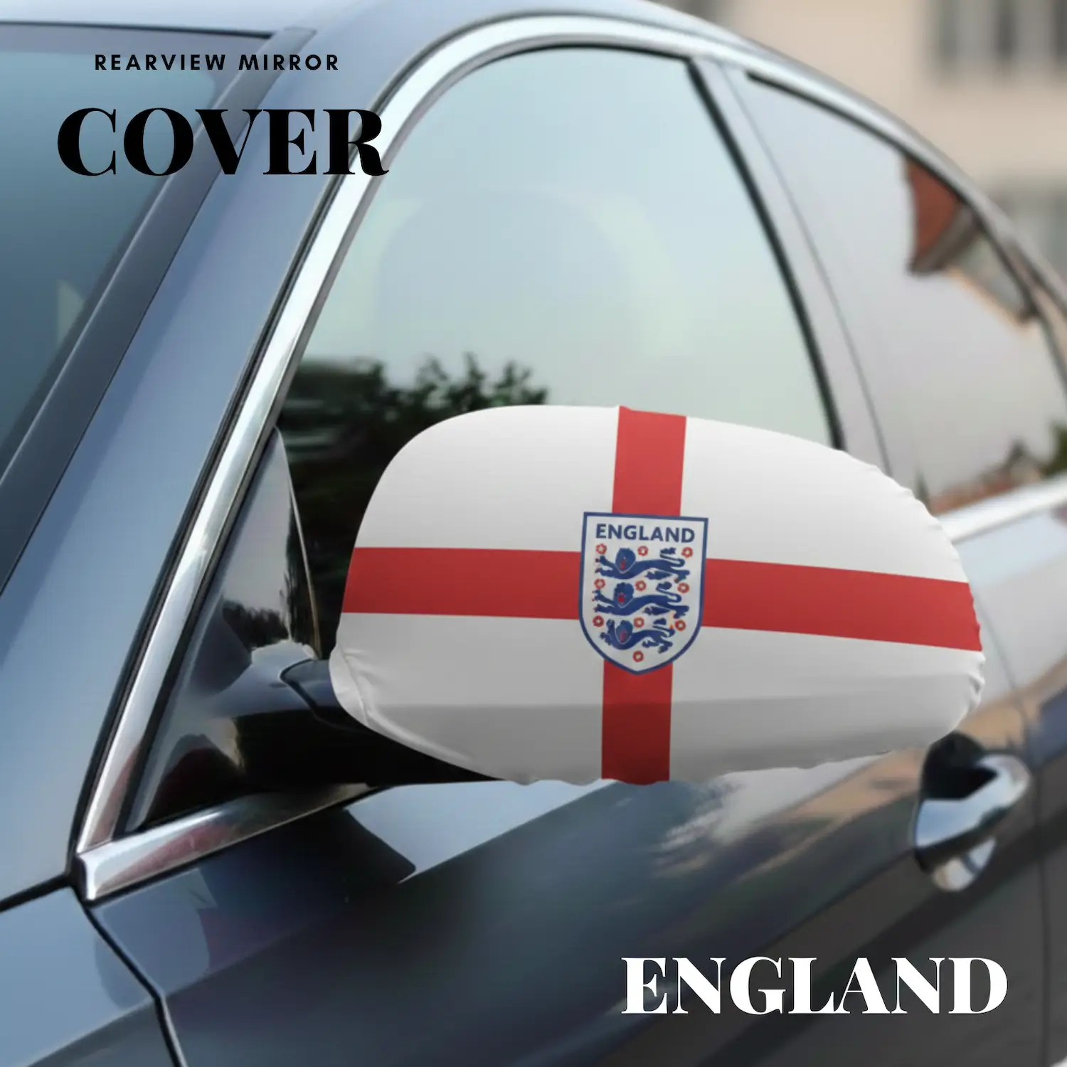 England Flag Sublimation Rearview Mirror Cover-SKU: NPS-WCP-FAN-005