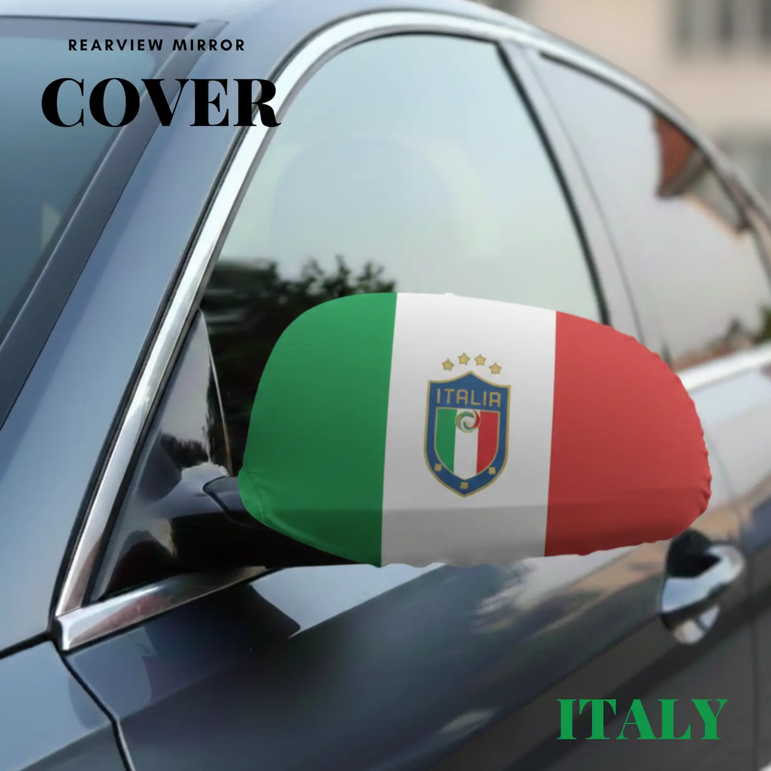 Italy Flag Sublimation Rearview Mirror Cover-SKU: NPS-WCP-FAN-005