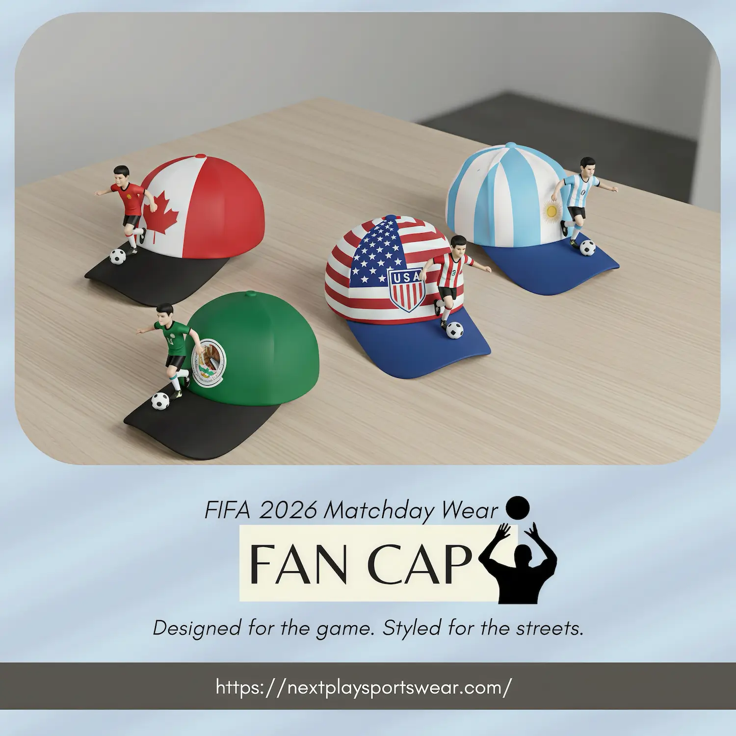 Classic Six Panel Structured Polyester Fan Cap-SKU: NPS-WCP-FAN-012