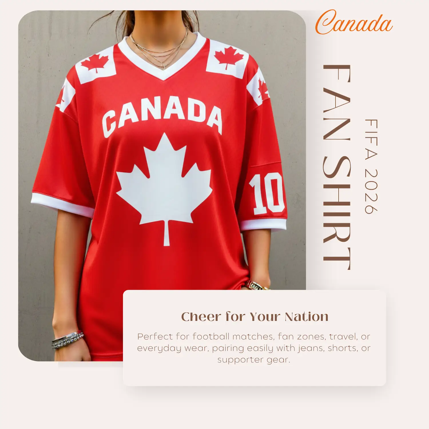 Canada Flag 120GSM Polyester Sublimation Fan Shirt-SKU: NPS-WCP-FAN-013