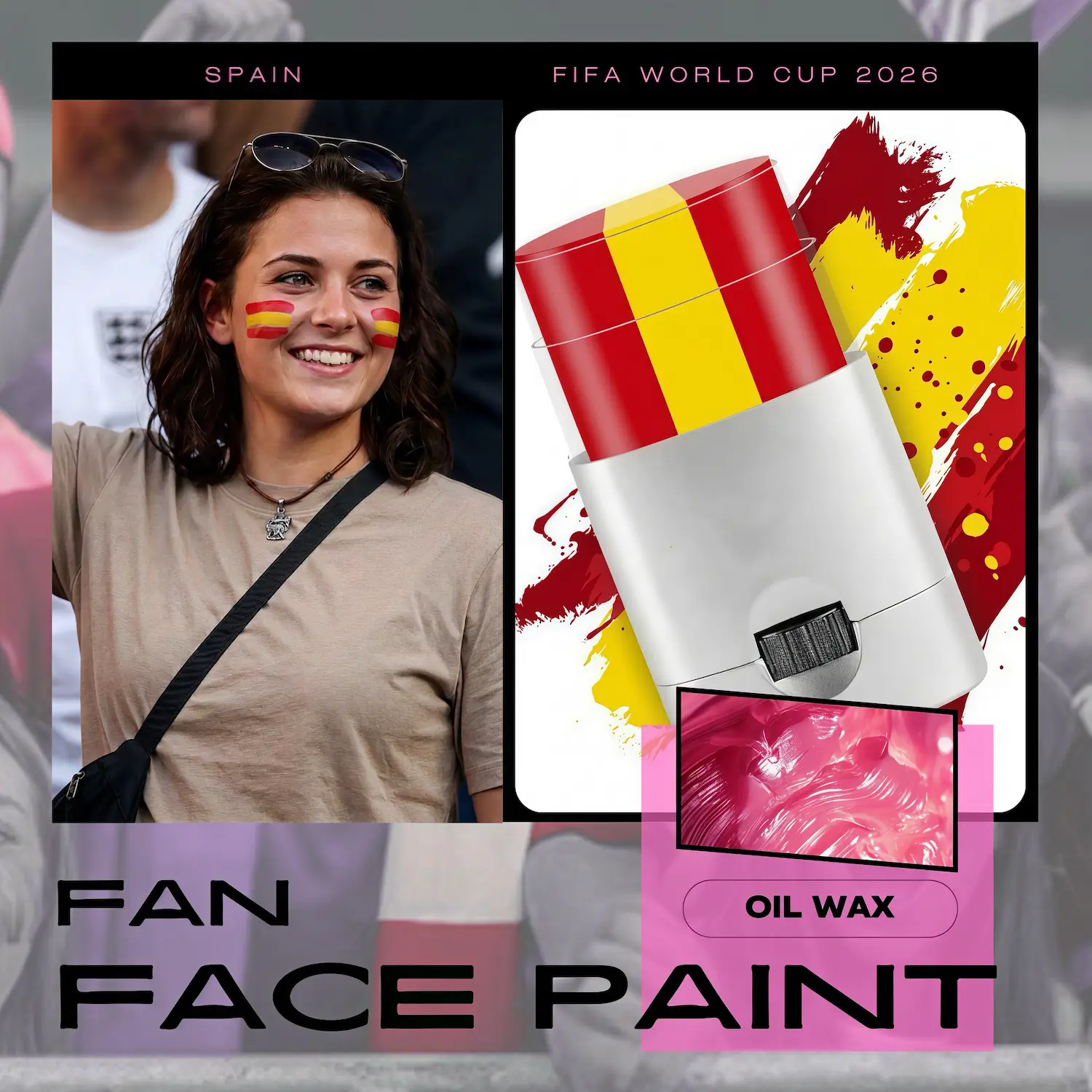 FIFA World Cup Spain National Team Skin-Safe Fan Face Paint Stick - SKU:NPS-WCP-FAN-017