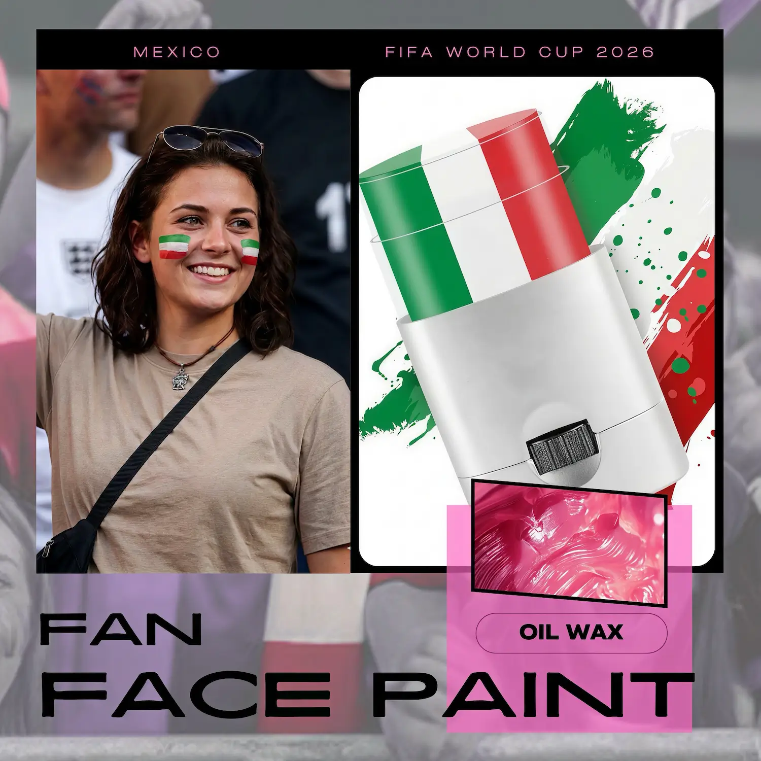 FIFA World Cup Mexico National Team Skin-Safe Fan Face Paint Stick - SKU:NPS-WCP-FAN-017