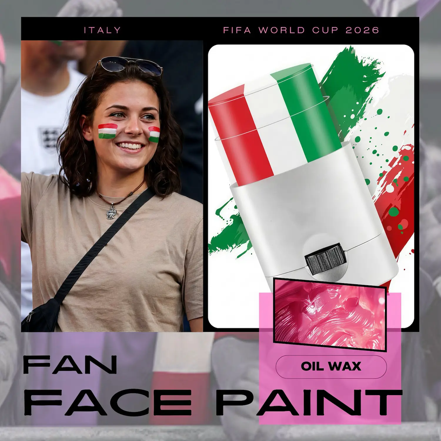 FIFA World Cup Italy National Team Skin-Safe Fan Face Paint Stick - SKU:NPS-WCP-FAN-017