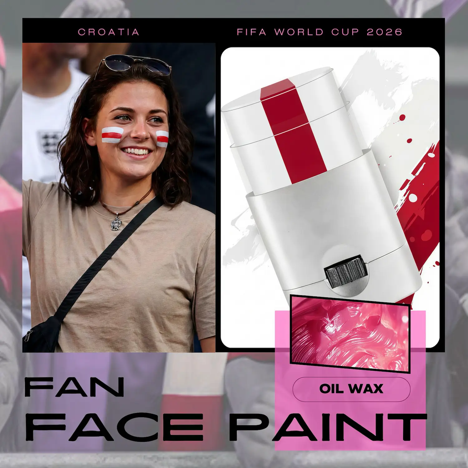 FIFA World Cup Croatia National Team Skin-Safe Fan Face Paint Stick - SKU:NPS-WCP-FAN-017