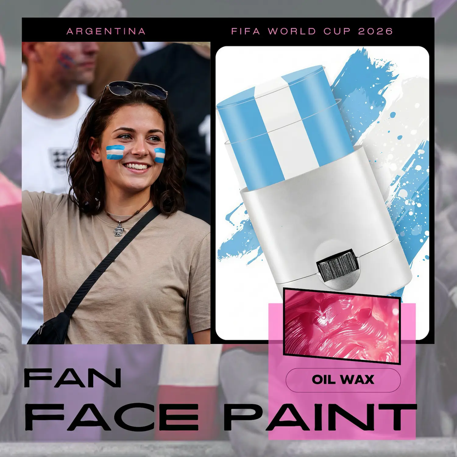 FIFA World Cup Argentina National Team Skin-Safe Fan Face Paint Stick - SKU:NPS-WCP-FAN-017