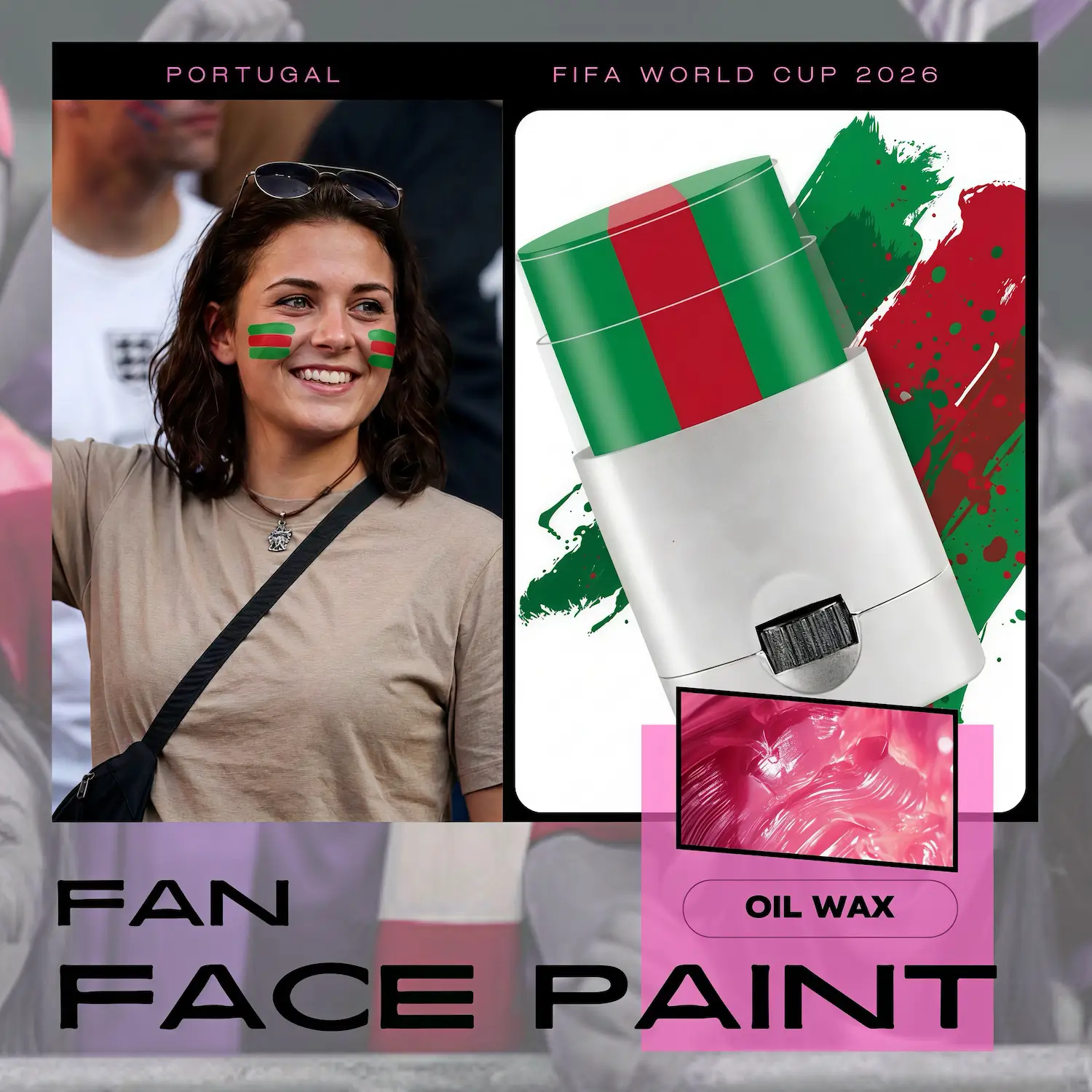 FIFA World Cup Portugal National Team Skin-Safe Fan Face Paint Stick - SKU:NPS-WCP-FAN-017