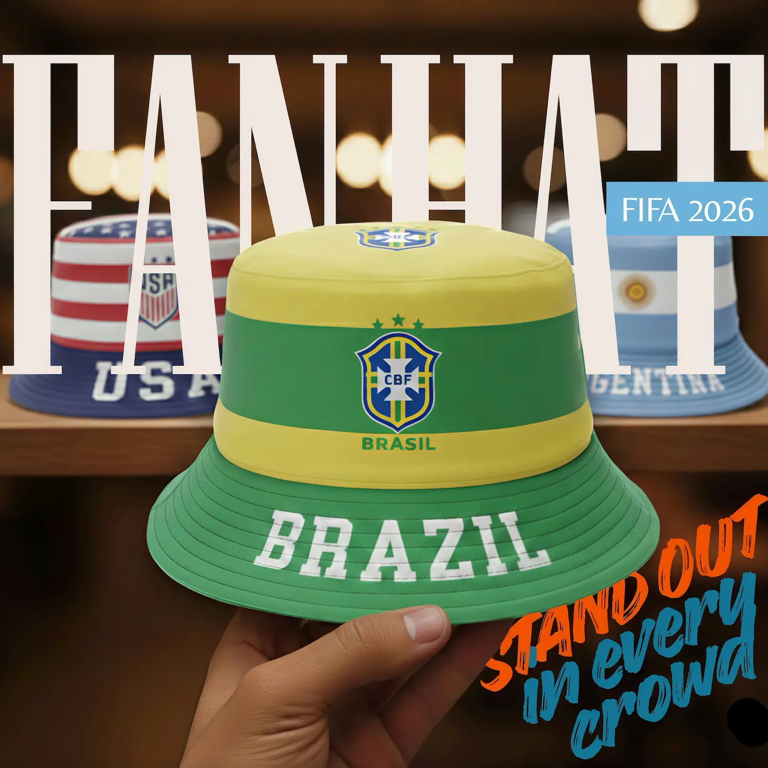 Classic Adjustable Polyester Sports Fan Hat-SKU: NPS-WCP-FAN-018