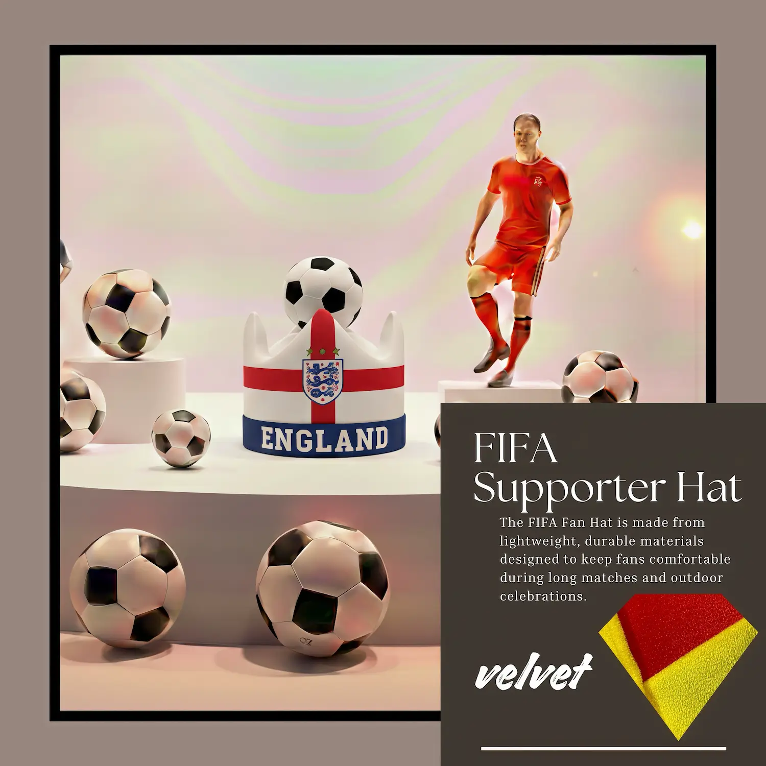 England Flag Premium Velvet Fan Hat-SKU: NPS-WCP-FAN-019