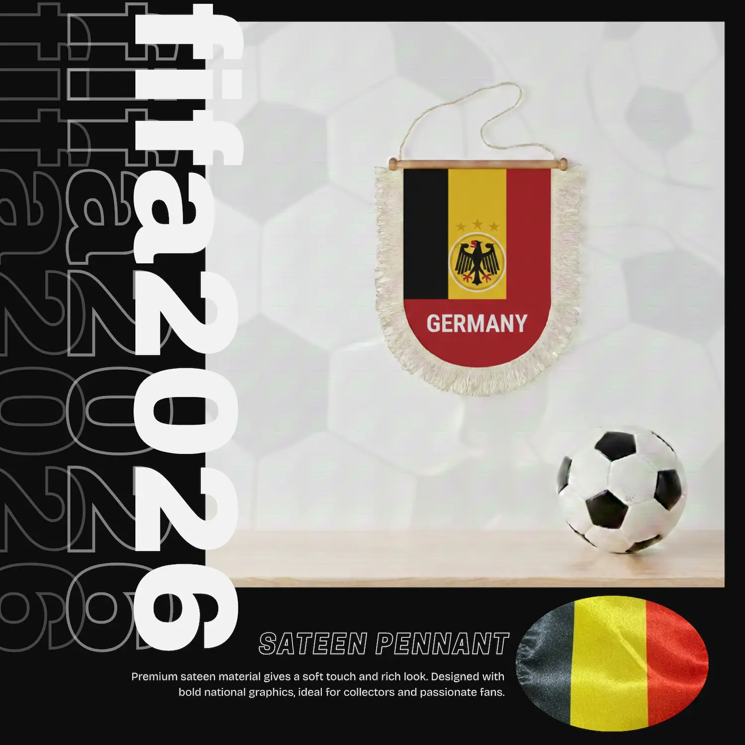 Germany National Team 30×50CM Premium Sateen Large Pennant-SKU: NPS-WCP-FAN-033