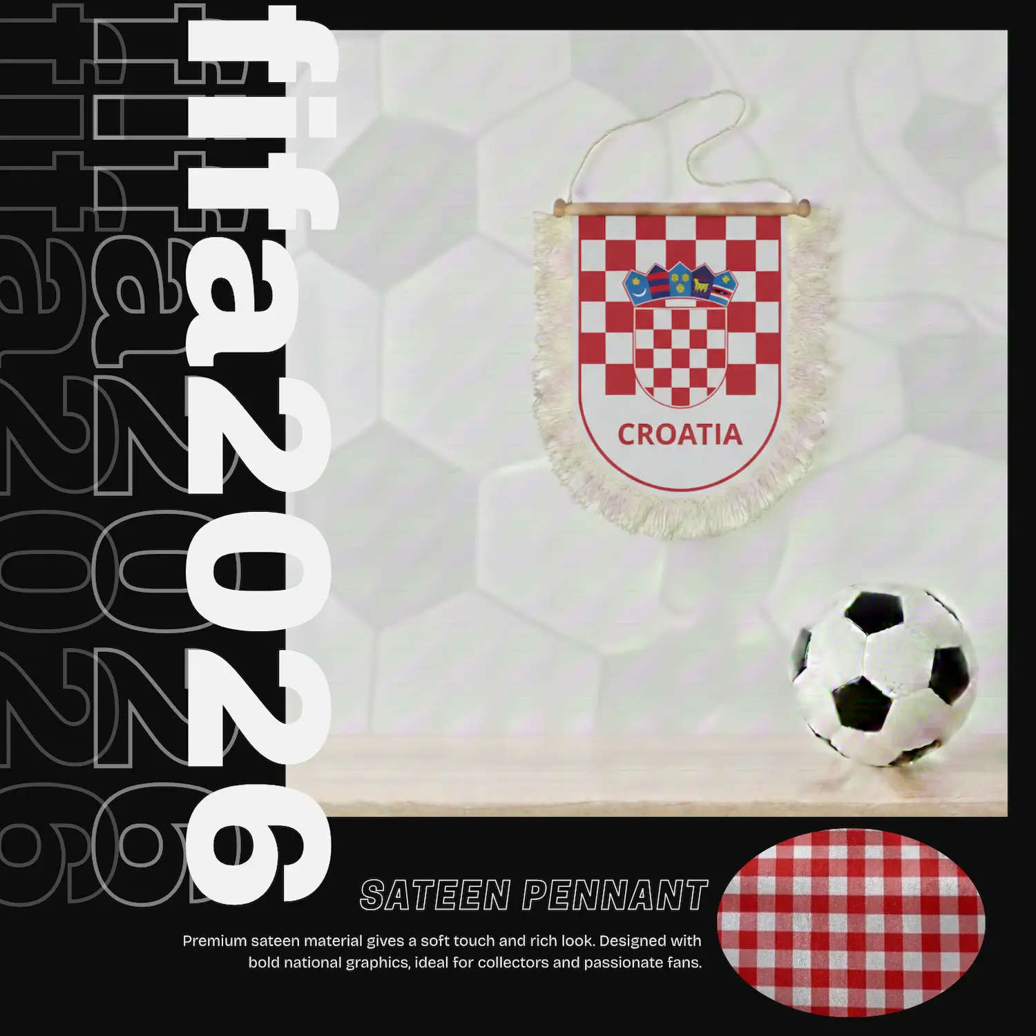 Croatia National Team 30×50CM Premium Sateen Large Pennant-SKU: NPS-WCP-FAN-033