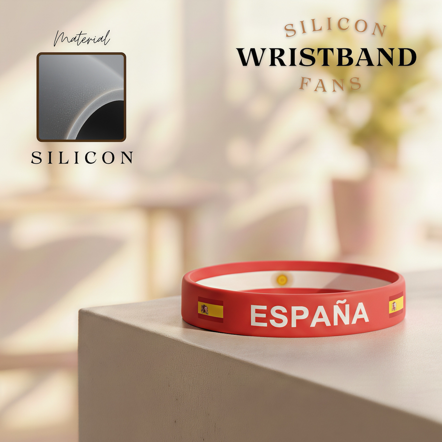 2026 FIFA World Cup Spain National Team Silicone Wristband - SKU:NPS-WCP-FAN-035