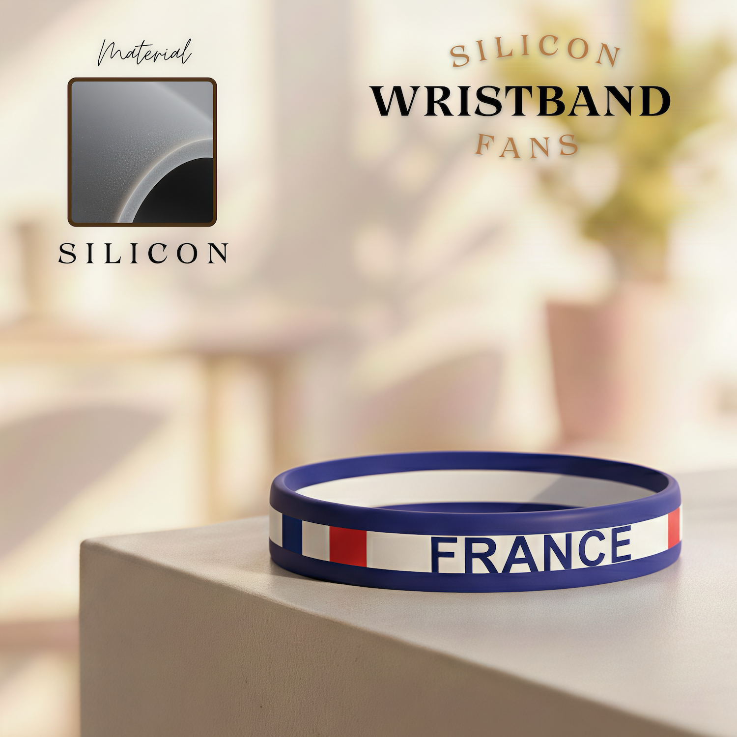 2026 FIFA World Cup France National Team Silicone Wristband - SKU:NPS-WCP-FAN-035
