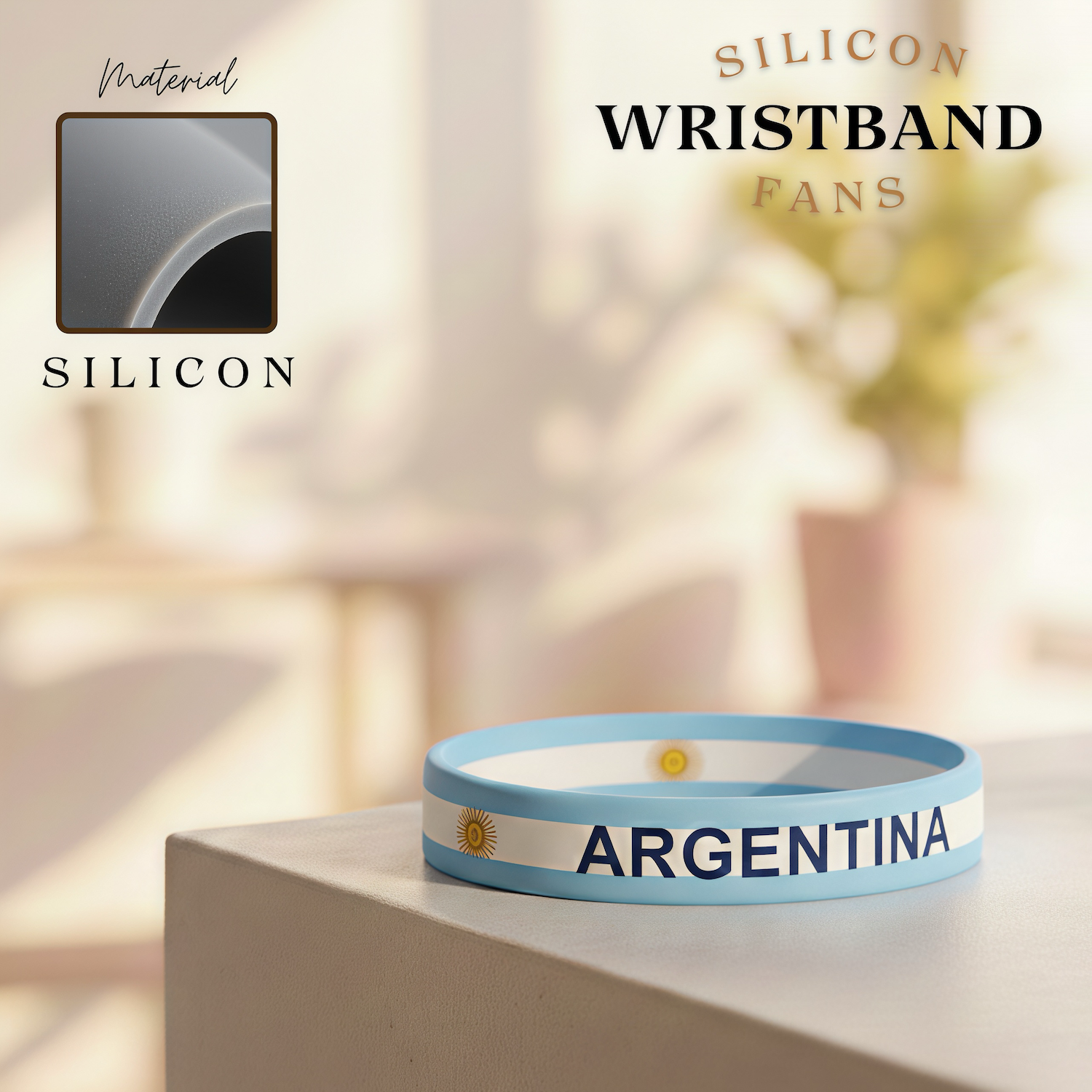 FIFA World Cup Argentina National Team Silicone Wristband - SKU:NPS-WCP-FAN-035