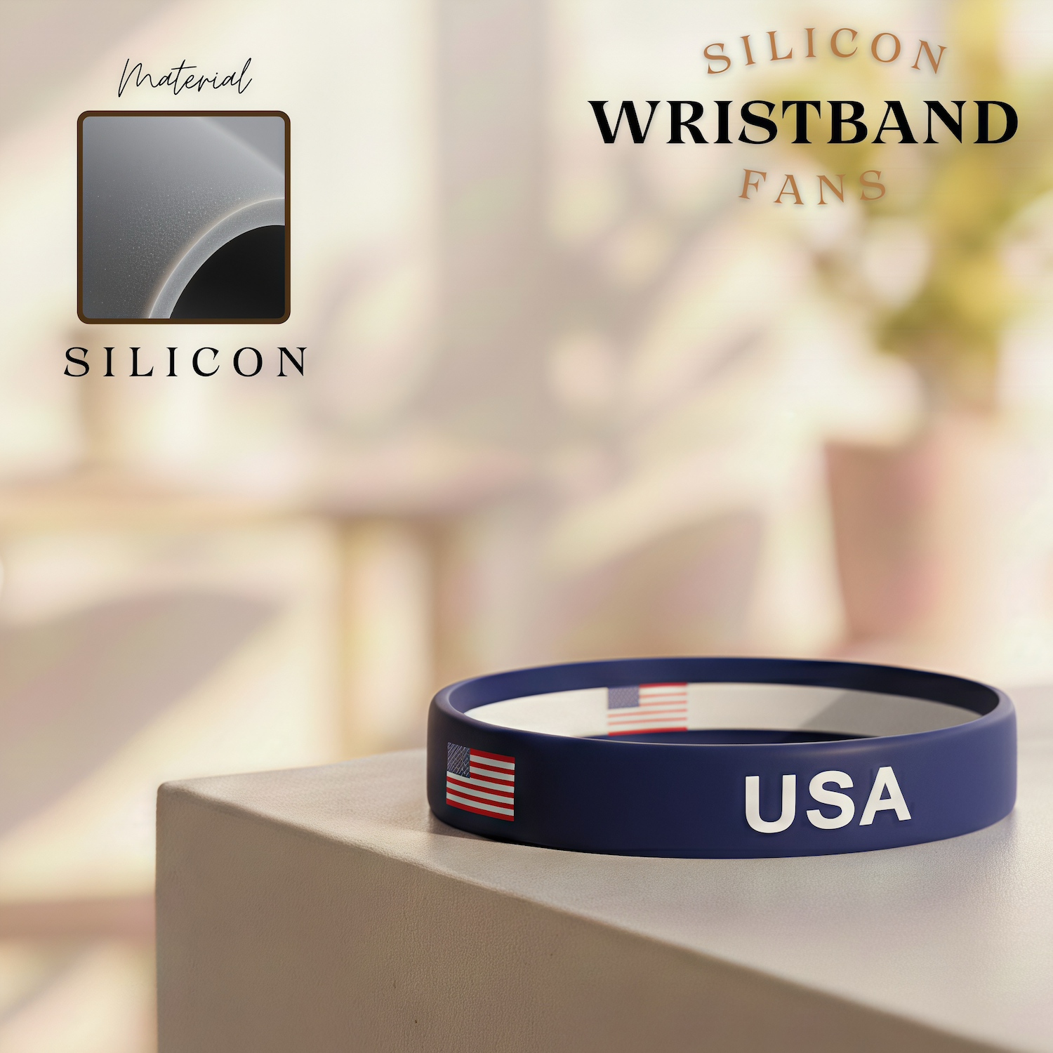 FIFA World Cup USA National Team Silicone Wristband - SKU:NPS-WCP-FAN-035