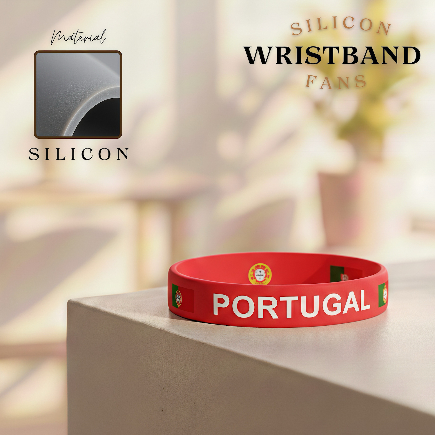 FIFA World Cup Portugal National Team Silicone Wristband - SKU:NPS-WCP-FAN-035